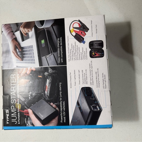 Type S jump starter and portable power bank with wirelesss charging - Picture 4 of 6